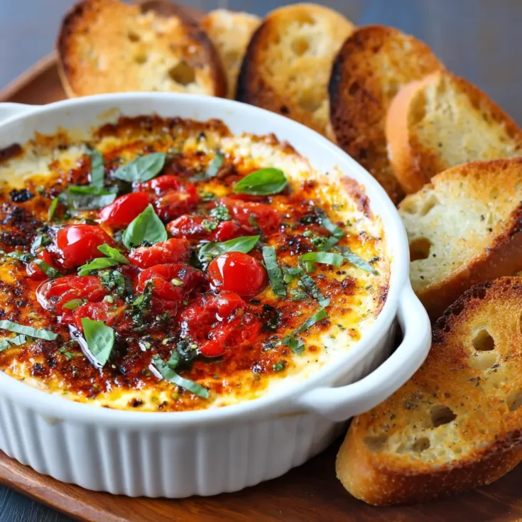 Baked Goat Cheese Bruschetta Dip