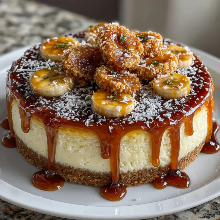 Caramelized Banana Cheesecake with Rum Glaze