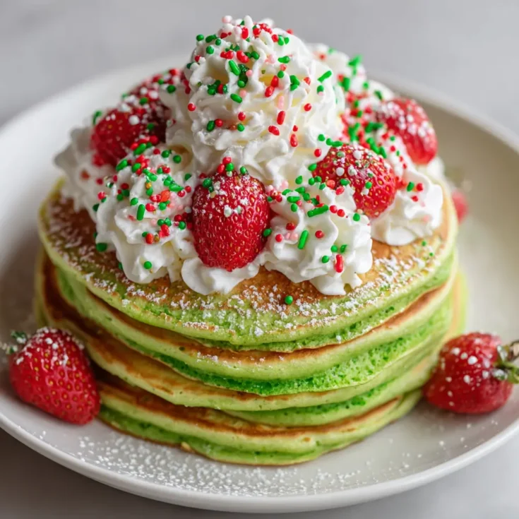 Copycat IHOP Grinch Pancakes