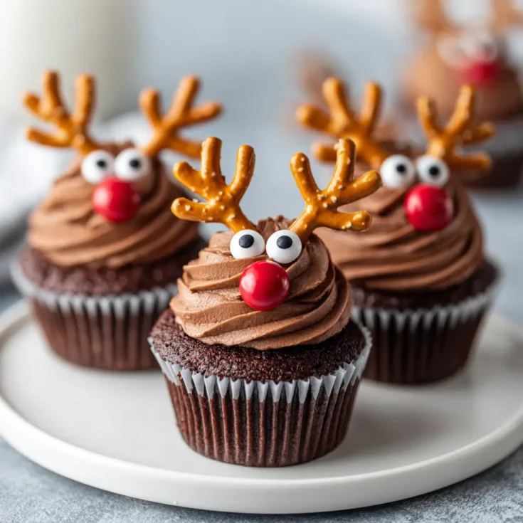 Easy Reindeer Cupcakes