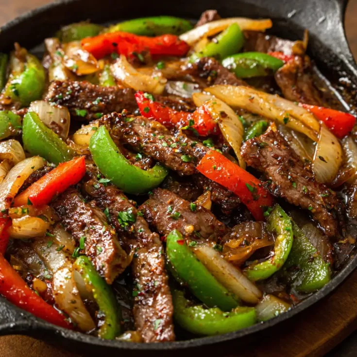 Sizzling Chinese Pepper Steak with Onions