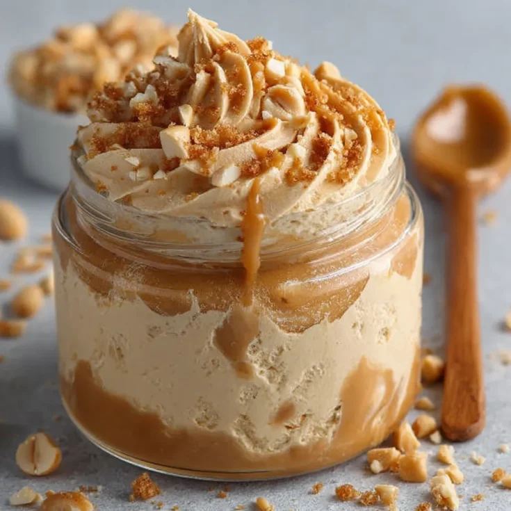 Peanut Butter Mousse Recipe with Crunchy Peanuts