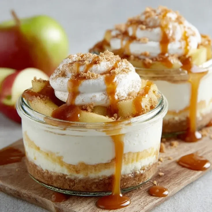 Easy No-Bake Caramel Apple Cheesecake Cups