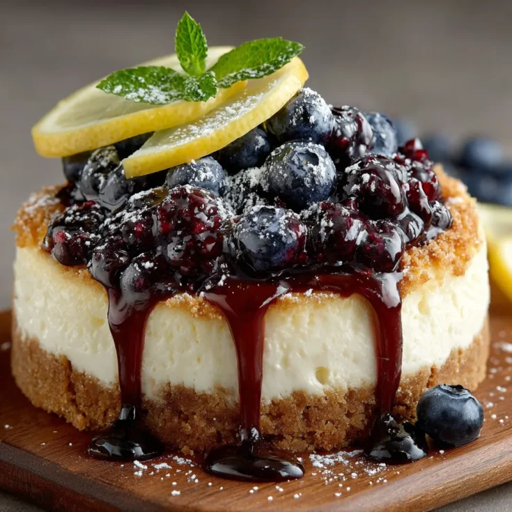 Easy Lemon Blueberry Cheesecake