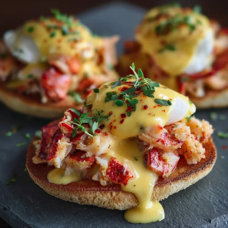 Bay Lobster Eggs Benedict with Cajun Hollandaise: