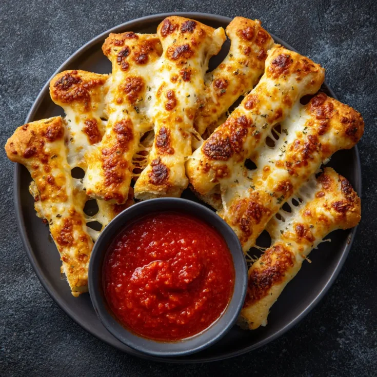 Cheesy Halloween Breadstick Bones with Marinara Blood