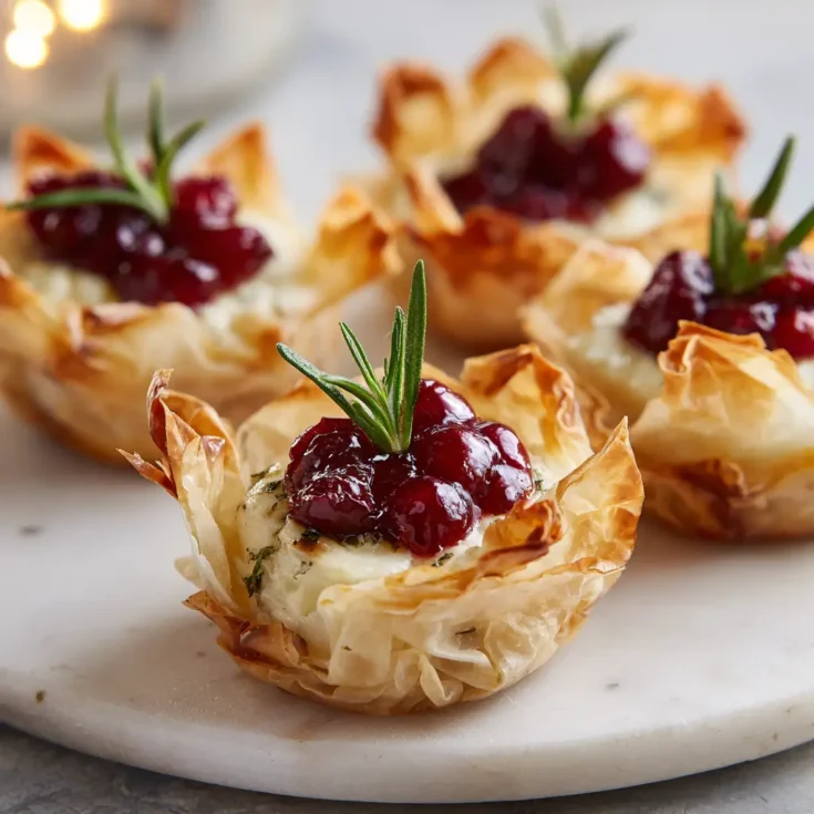 Cranberry and Brie Filo Crackers