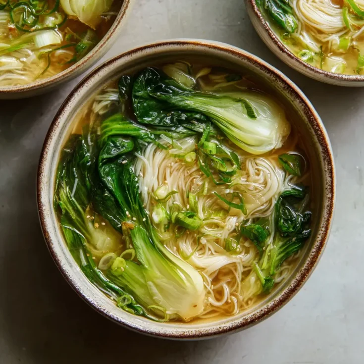 Ginger Garlic Noodle Soup with Bok Choy