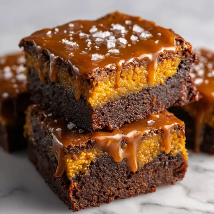 Salted Caramel Pumpkin Brownies
