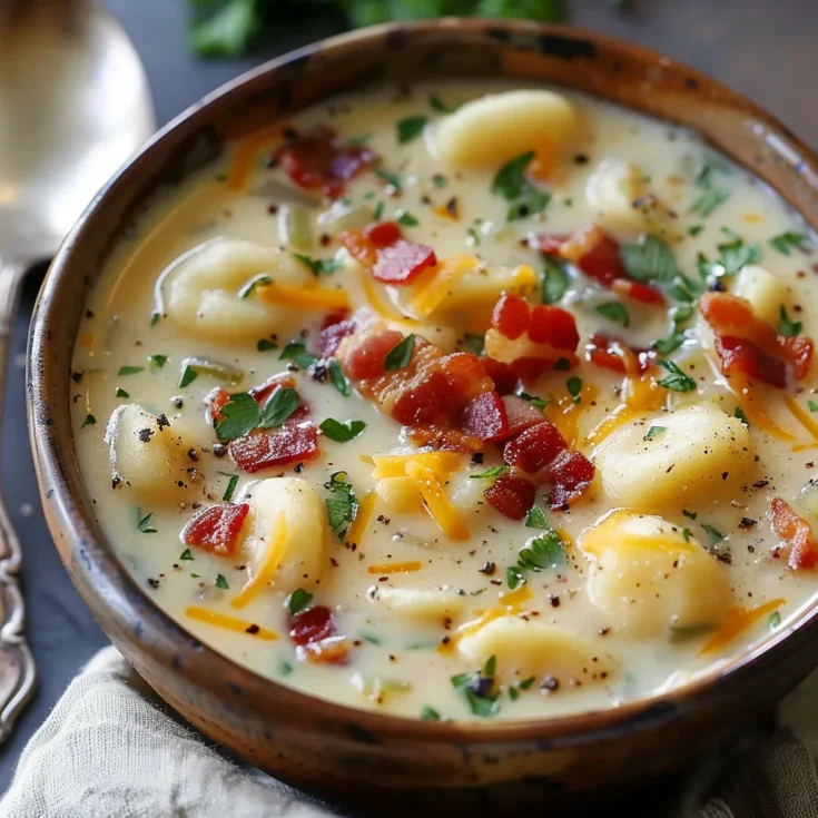 Bacon Cheddar Gnocchi Soup – Comforting & Hearty Bowl!