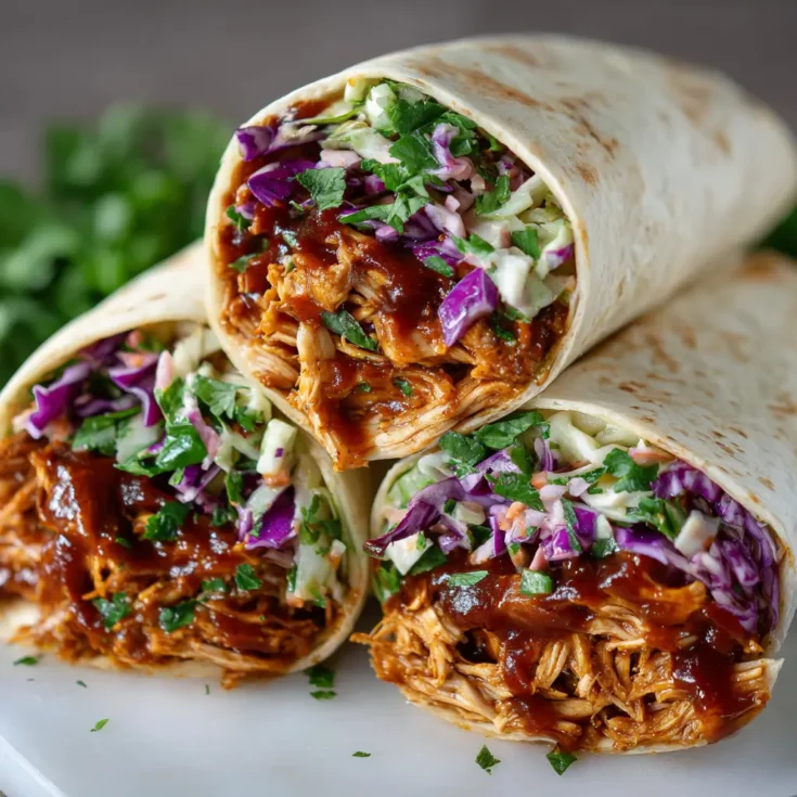 BBQ Chicken Coleslaw Wraps