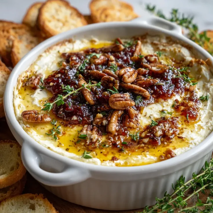 Baked Feta Dip with Fig Jam and Pecans