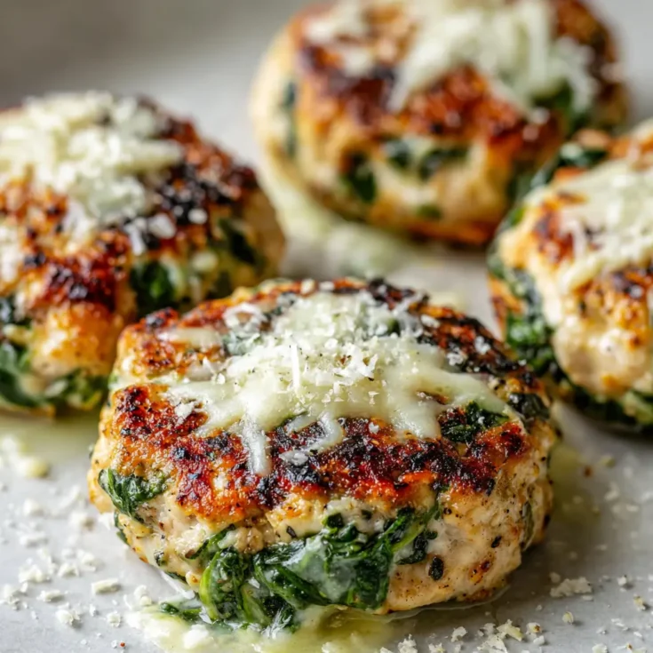 White Cheddar and Spinach Chicken Burgers