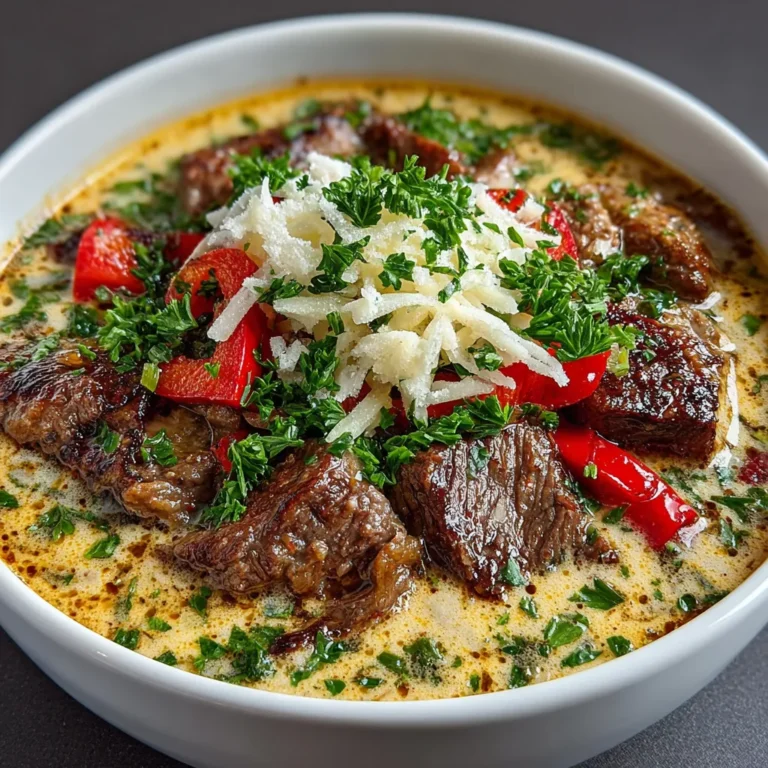 Creamy Philly Cheese Steak Soup