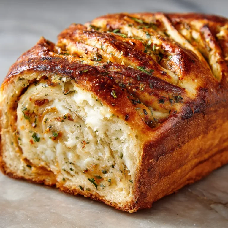 Swirled Garlic Herb And Cheese Bread