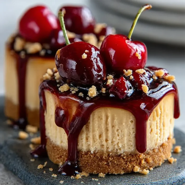 Mini Cherry Peanut Butter Cheesecakes (Easy Bite-Sized Treats You’ll Crave!)