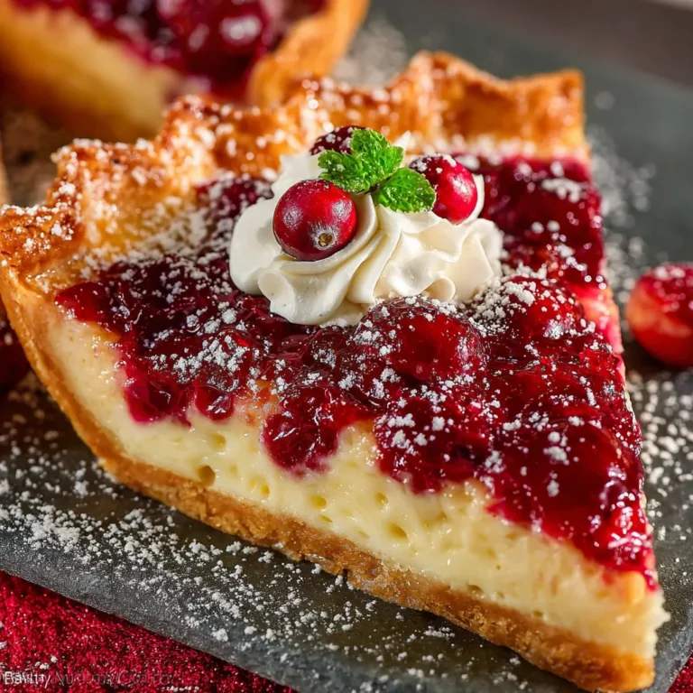 Cranberry Custard Pie Recipe | Creamy Holiday Dessert Idea