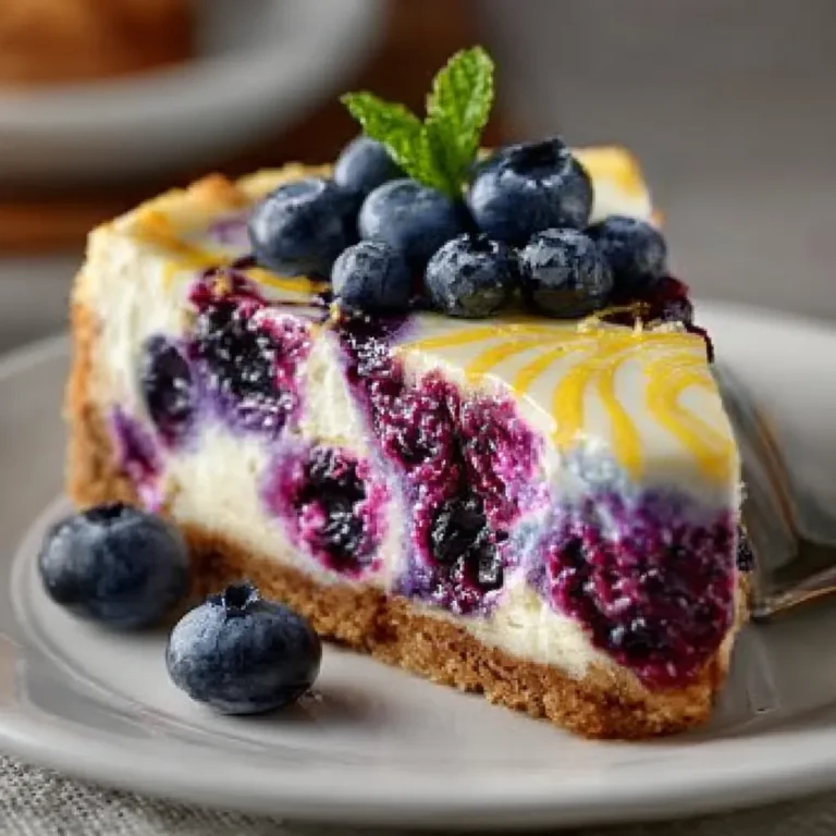 Lemon Blueberry Swirl Cheesecake – Creamy, Tangy & Gorgeous!