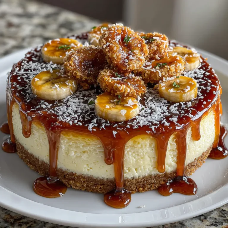 Caramelized Banana Cheesecake with Rum Glaze