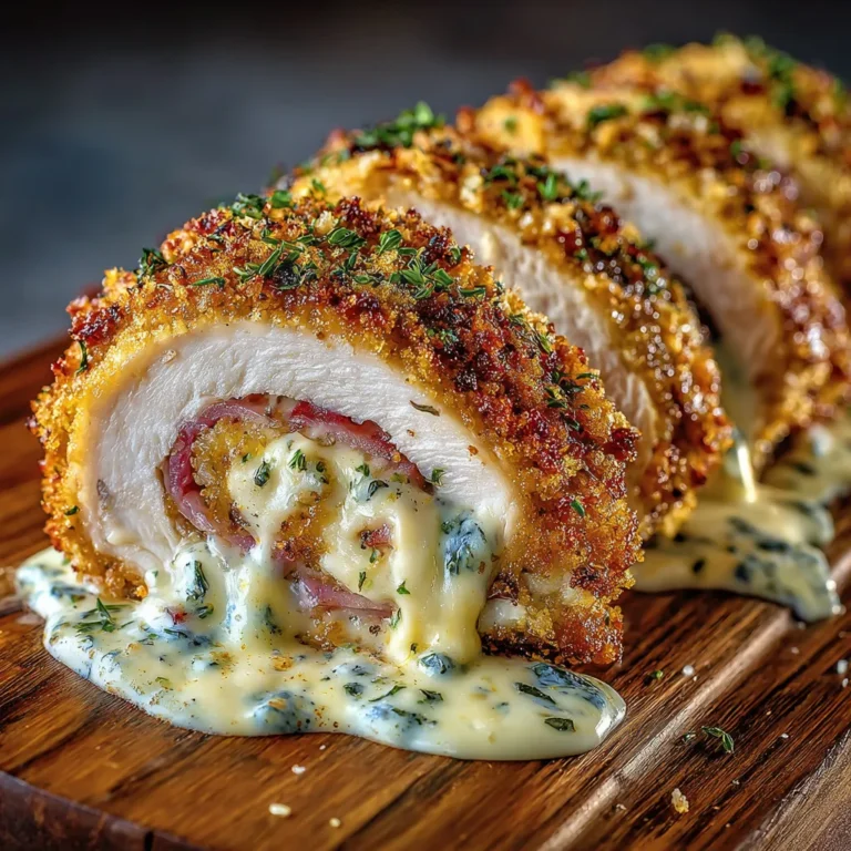 Chicken Cordon Bleu with Swiss Cheese Sauce