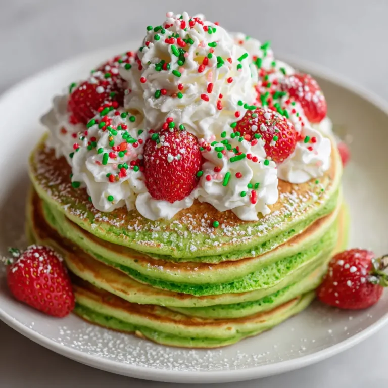 Copycat IHOP Grinch Pancakes