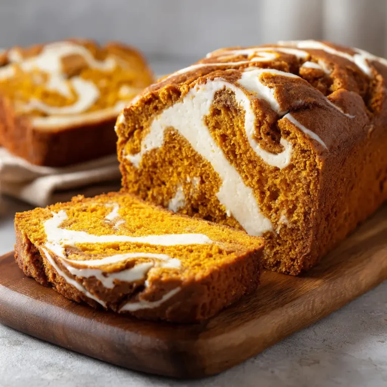 Pumpkin Bread with Cream Cheese Swirl