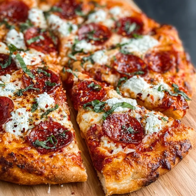 Hot Honey Pepperoni Pizza with Ricotta