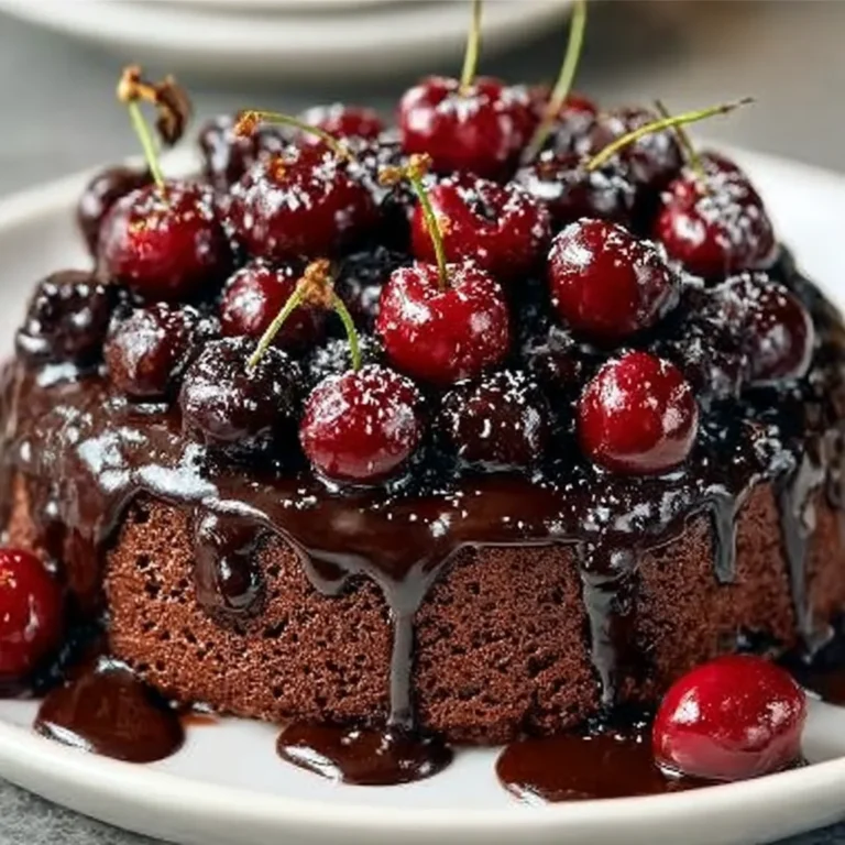 Decadent Chocolate Cherry Upside-Down Cake Recipe
