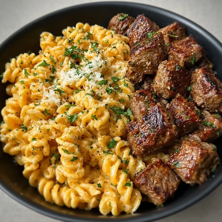 One-Pan Steak Bites & Cheesy Garlic Butter Noodles