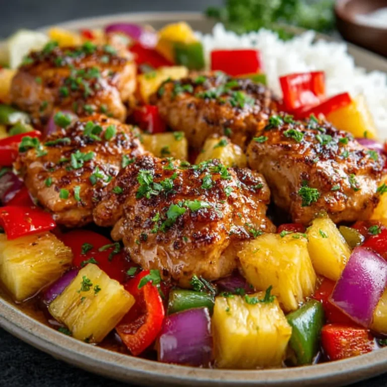 Quick & Delicious Hawaiian Chicken Sheet Pan Dinner with Pineapple