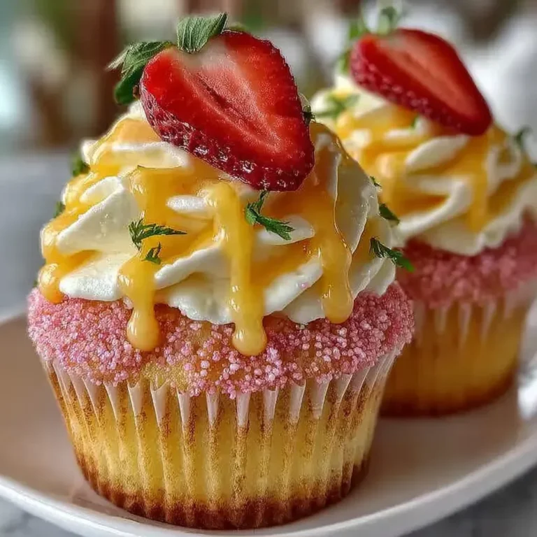 Tropical Strawberry Mango Margarita Cupcakes