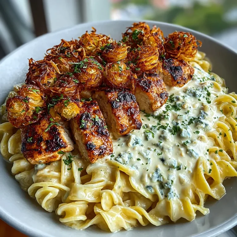 Herbed Chicken Alfredo with Truffle Feta Cream & Crispy Parmesan Leeks