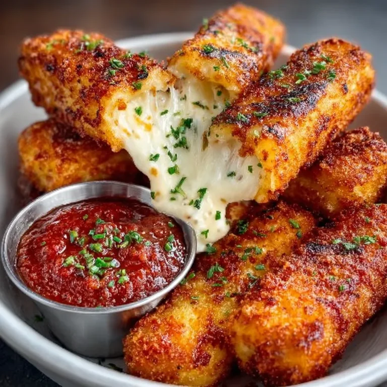 Crispy Mozzarella Sticks with Marinara Sauce & Creamy Dip