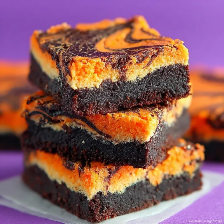 Halloween Swirl Cream Cheese Brownies with Yogurt Drizzle