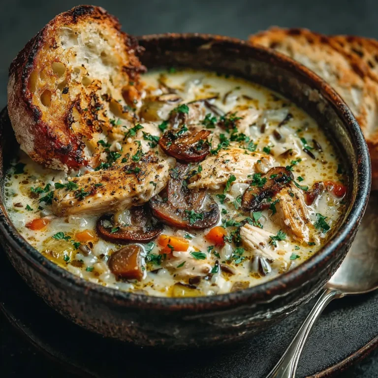 Creamy Chicken and Wild Rice Soup with Mushrooms | Comfort in a Bowl