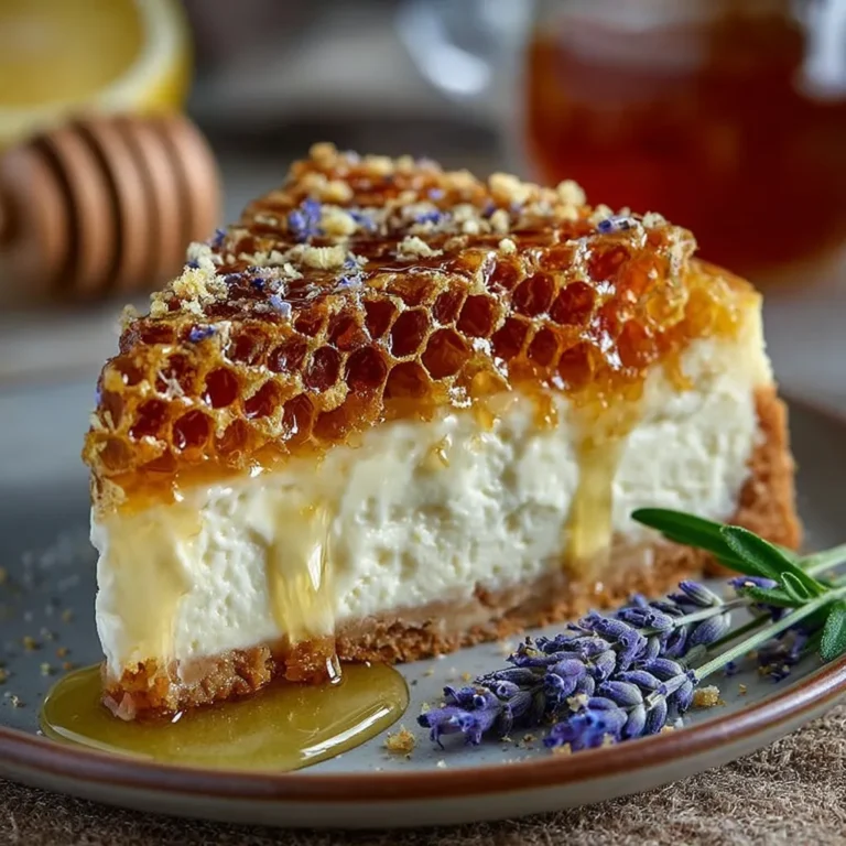 Lemon Lavender Cheesecake with Honeycomb