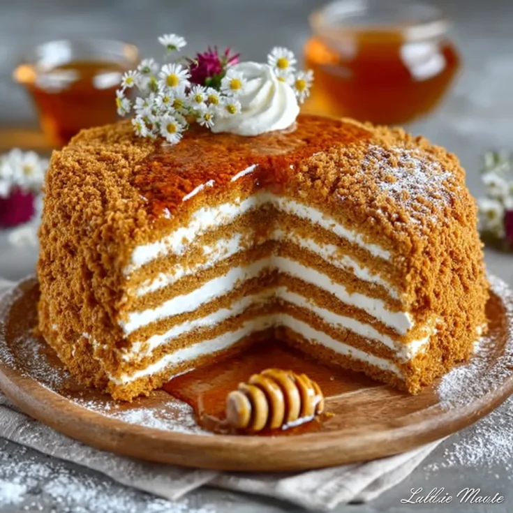 Traditional Russian Honey Cake Recipe With Creamy Layers