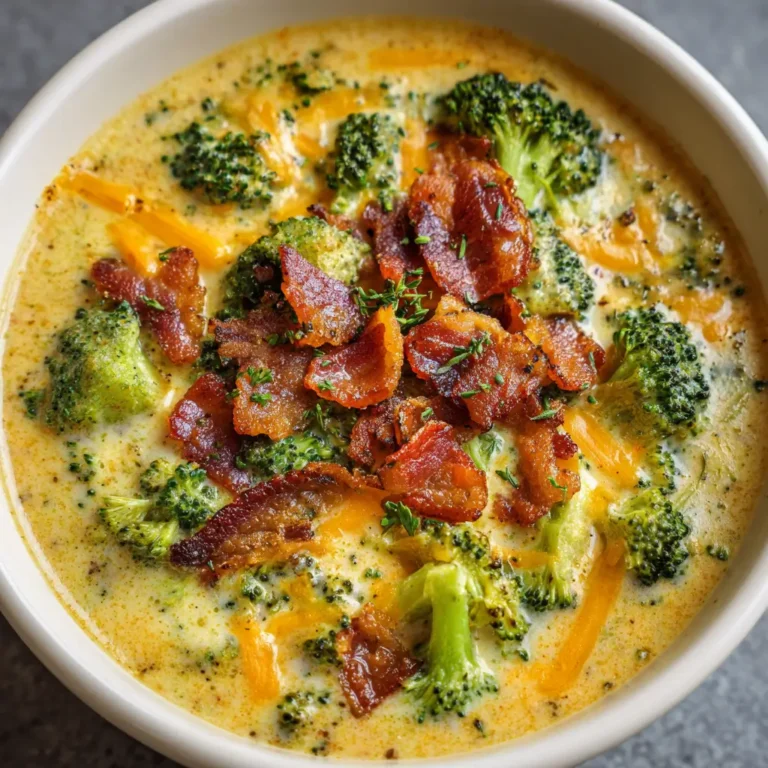 Broccoli Cheddar and Bacon Soup