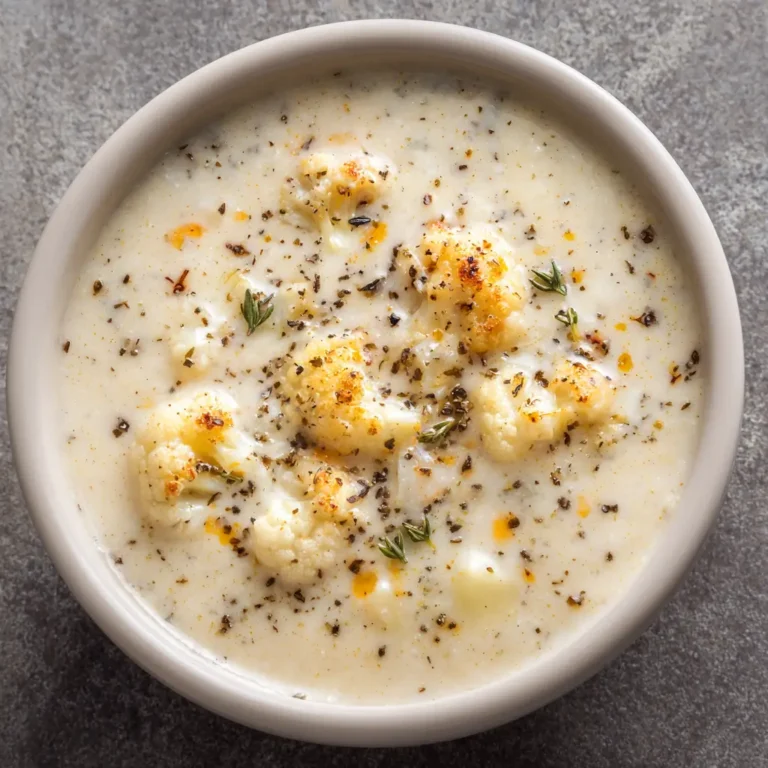 Creamy Cauliflower and White Cheddar Soup