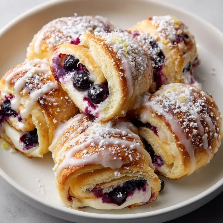 Easy Blueberry Cheesecake Rolls with Sweet Cream Cheese Filling