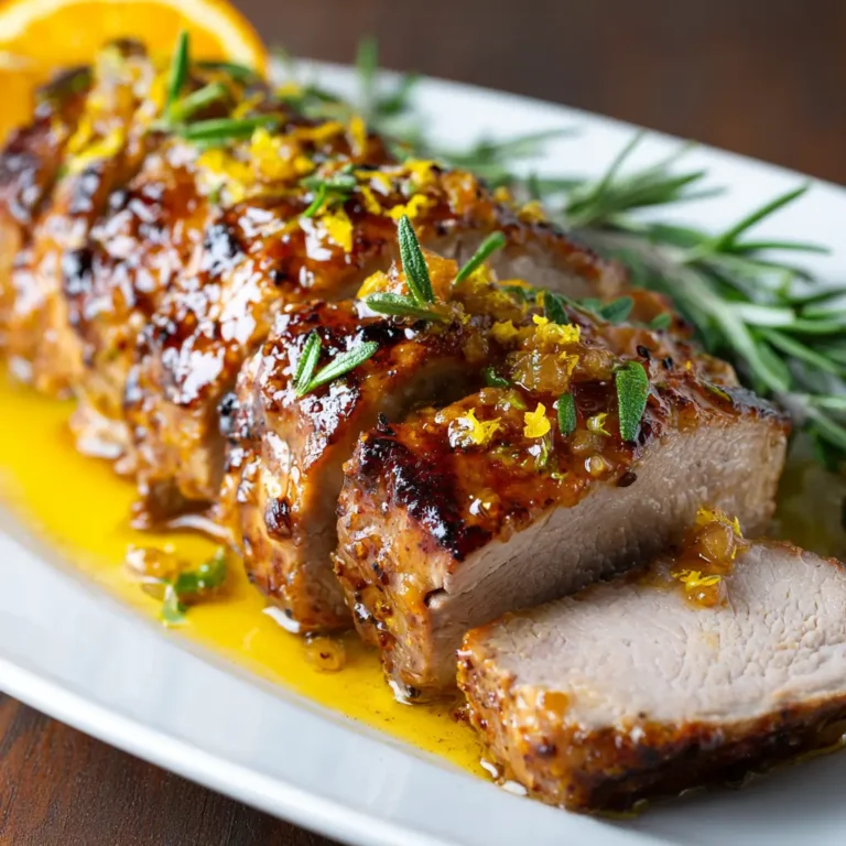 Rosemary Orange Glazed Roasted Pork Tenderloin