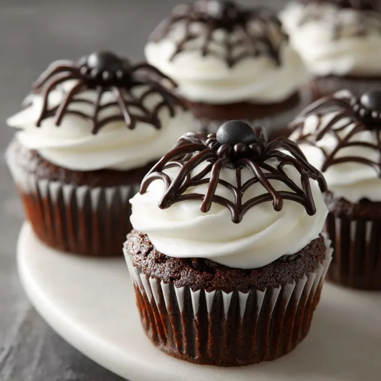 Spiderweb Chocolate Cupcakes
