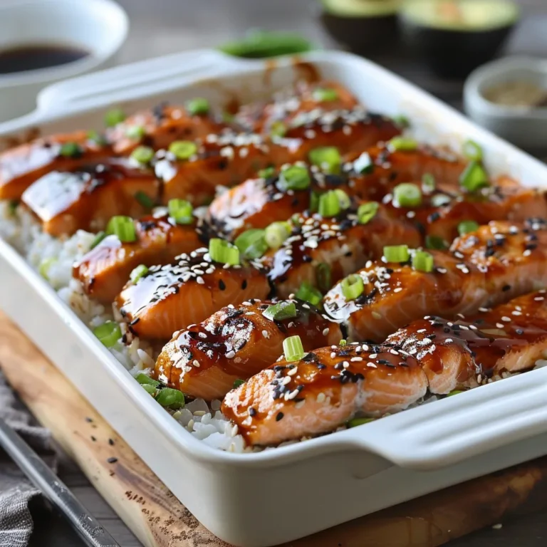 Teriyaki Salmon Rice Sushi Bake