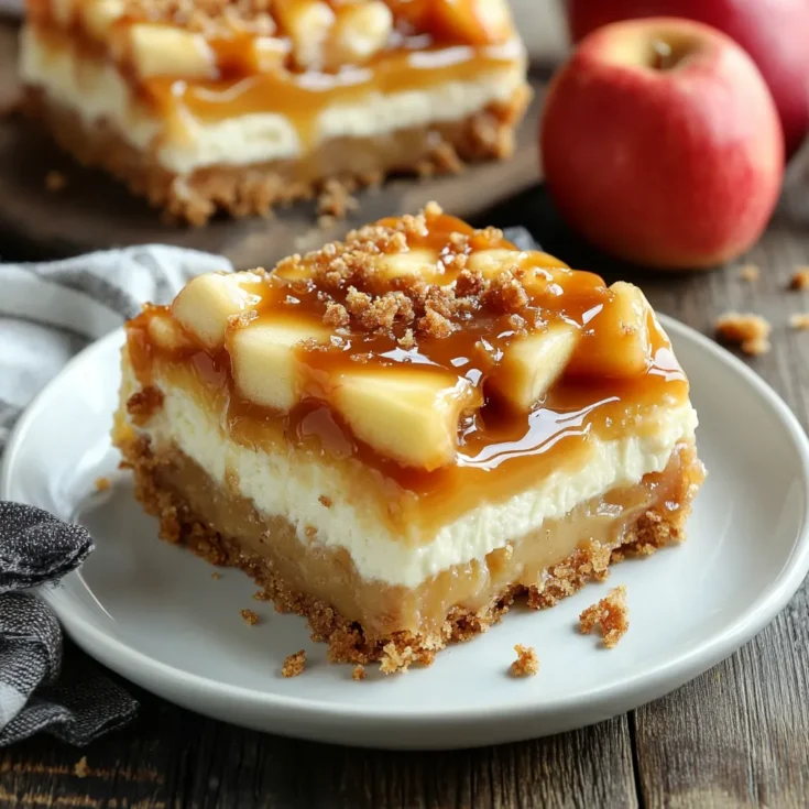 Easy Caramel Apple Cheesecake Bars