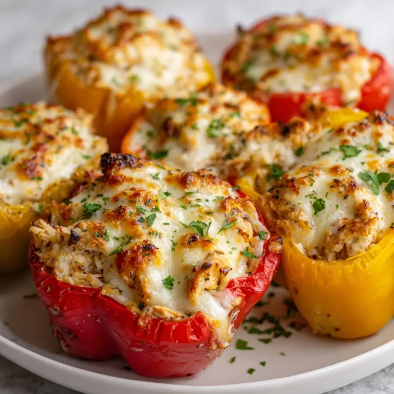 Chicken Alfredo Stuffed Peppers: A Creamy Delight