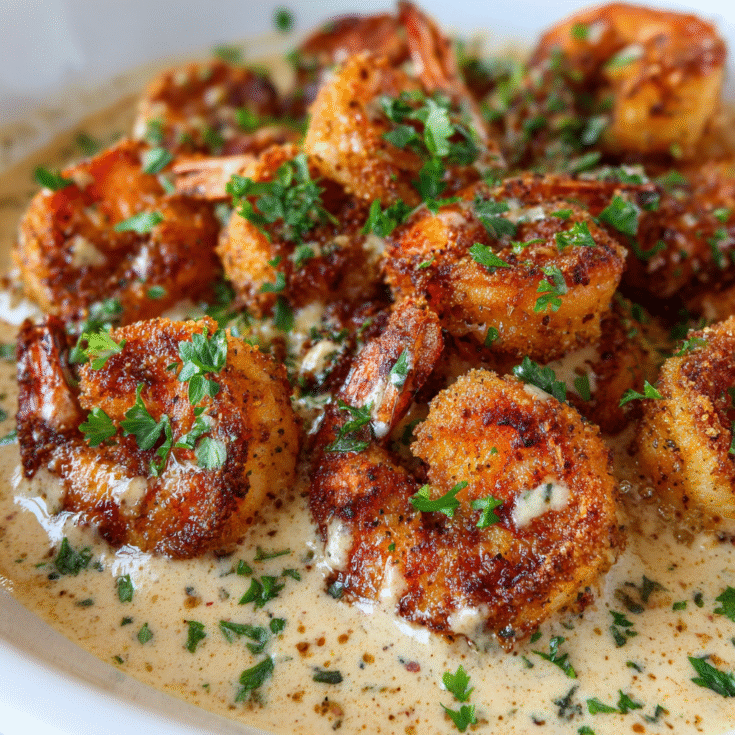 Crispy Cajun Shrimp with Creamy Sauce