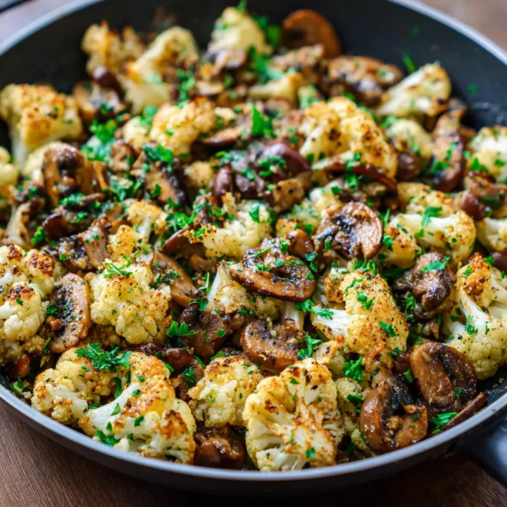 Garlic Cauliflower Mushroom Skillet