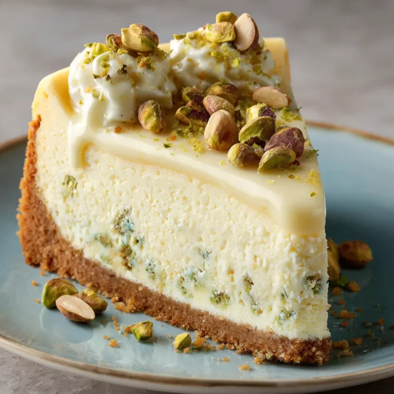 Heavenly Pistachio White Chocolate Cheesecake: A Decadent Dessert