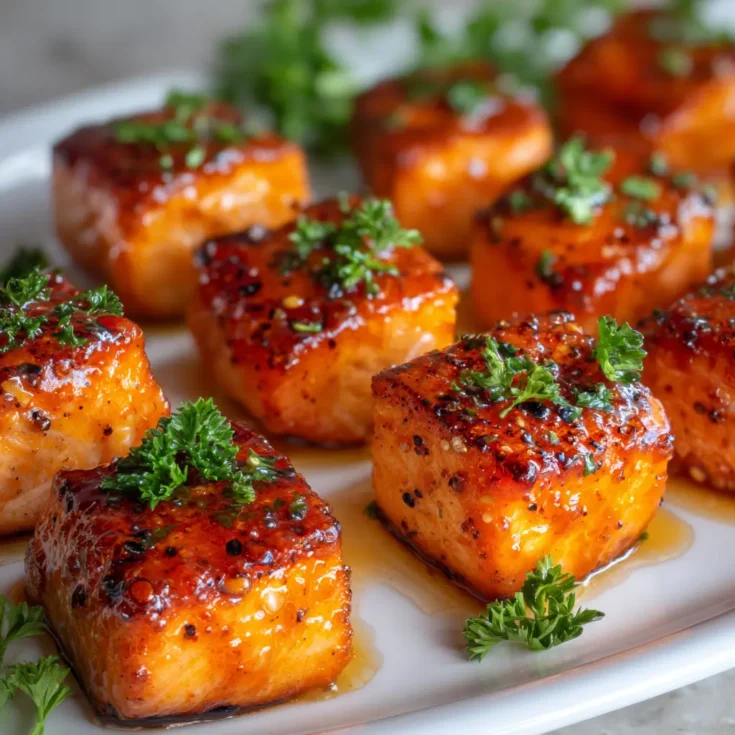 Hot Honey Salmon Bites