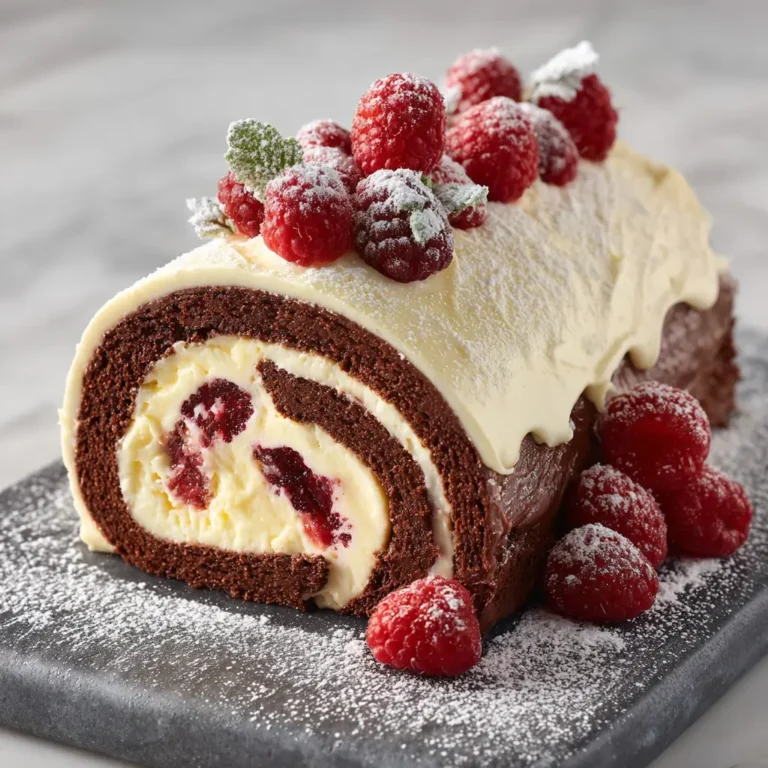 White Chocolate Raspberry Yule Log: A Festive Delight